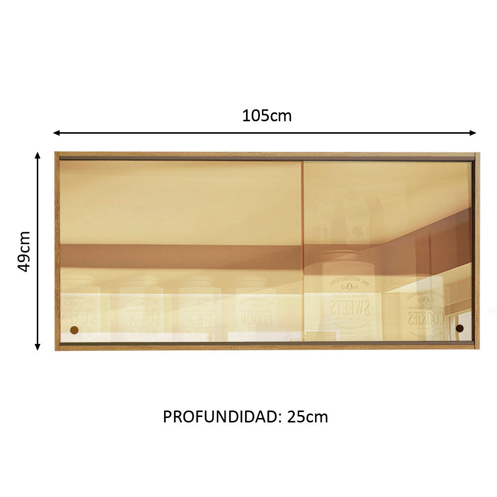 Alacena Madesa Emilly 2 Puertas Correderas Cristal Reflejo