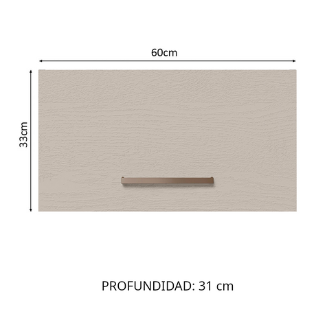 Alacena 60 cm 1 Puerta Basculante Marrón/Crema Agata Madesa