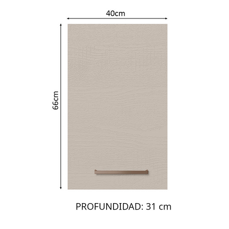 Alacena 40 cm 1 Puerta Marrón/Crema Agata Madesa