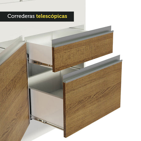 Cocina Integral 330cm Blanco/Marrón Glamy Madesa 03