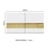 Alacena de Cocina Glamy 120 cm 2 Puertas con Cristal Reflex