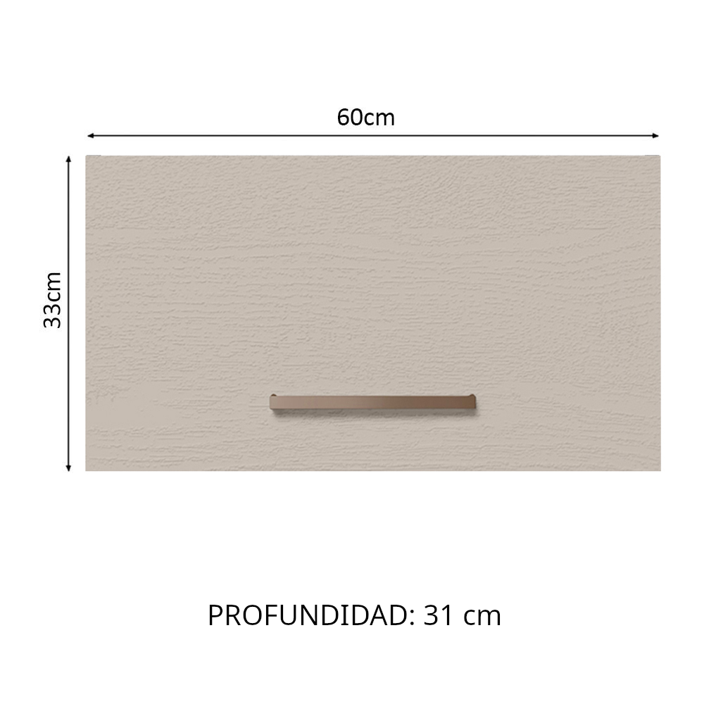 Alacena 60 cm 1 Puerta Basculante Blanco/Crema Agata Madesa