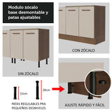 Gabinete Bajo Agata 60 cm 1 Puerta Marrón/Crema