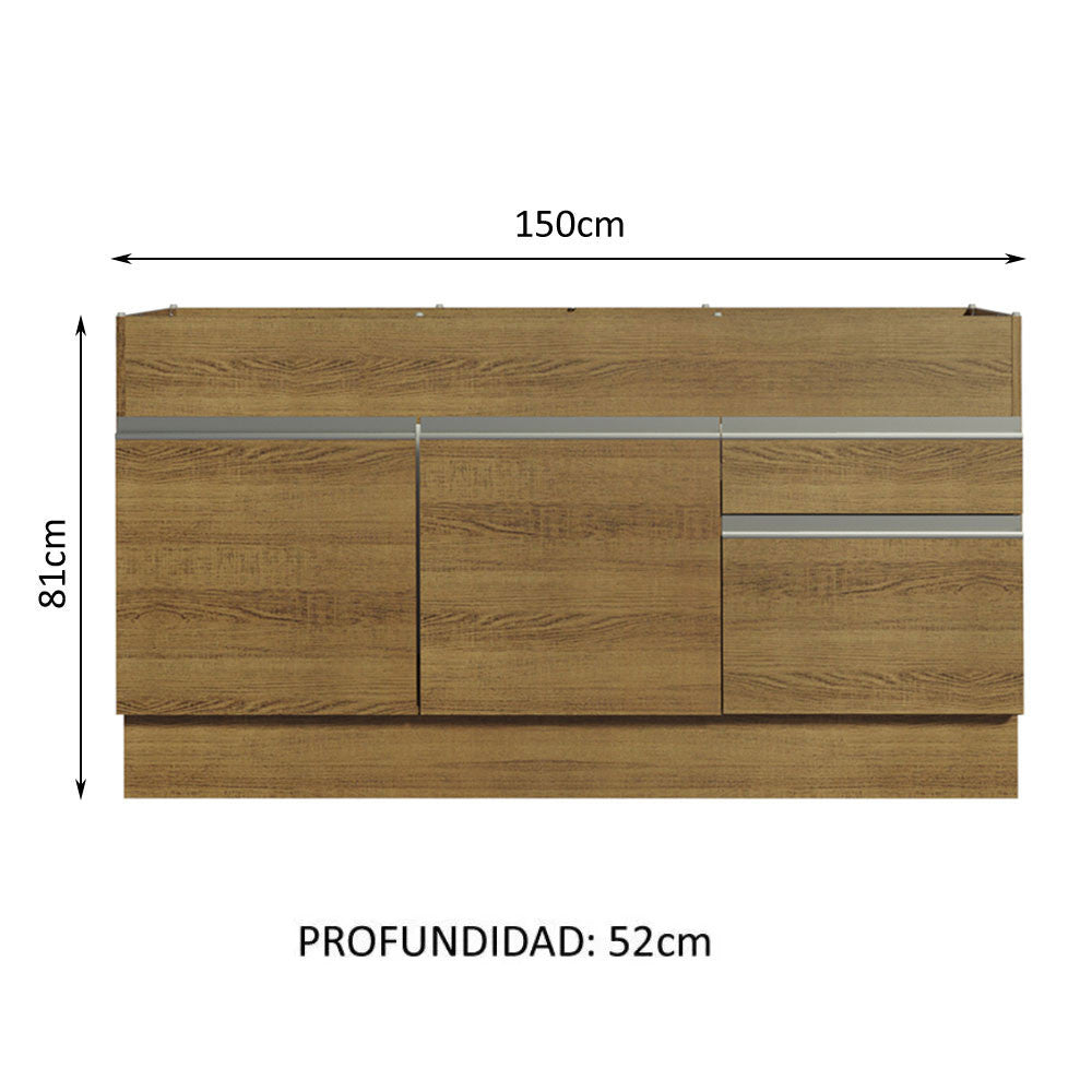 Mueble de Cocina Glamy 150 cm - Mostrador para Lavadero