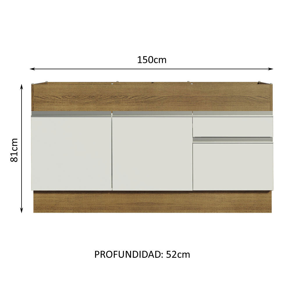 Mueble de Cocina Glamy 150 cm - Mostrador para Lavadero