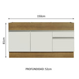 Mueble de Cocina Glamy 150 cm - Mostrador para Lavadero