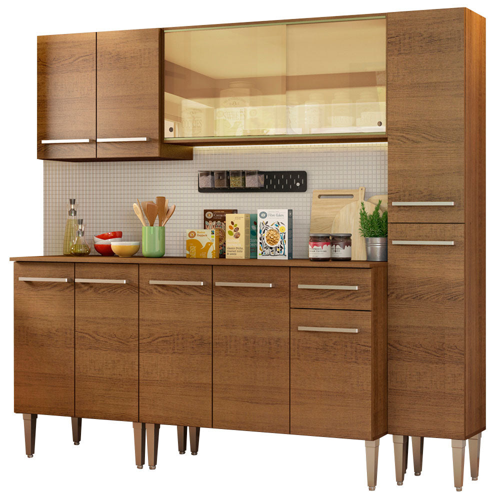 Cocina Integral 201cm Marrón Emilly West Madesa 03