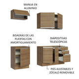 Cocina Integral con Lavadero 180cm Glamy 13 Marrón