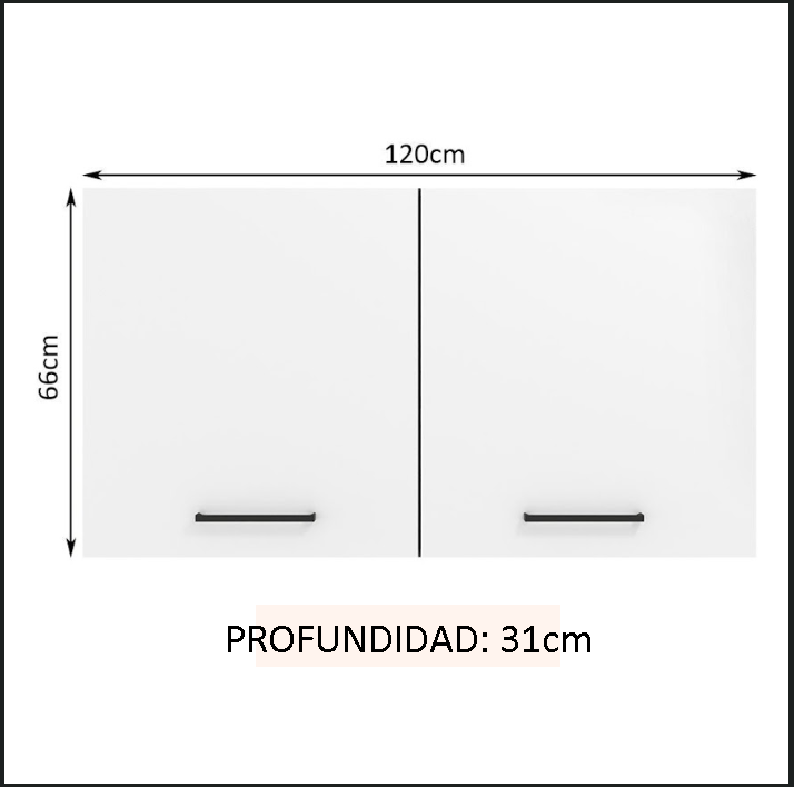 Alacena de Cocina Agata 120 cm 2 Puertas