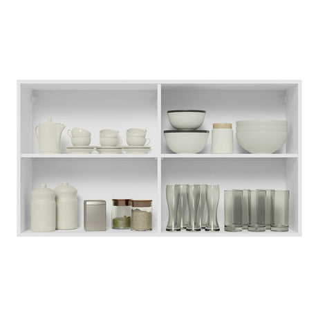 Alacena Madesa Glamy 120 cm 2 Puertas Con Vidrio Blanco/Marrón