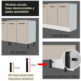 Mueble de Cocina 60 cm 3 Cajones Blanco/Crema Agata Madesa