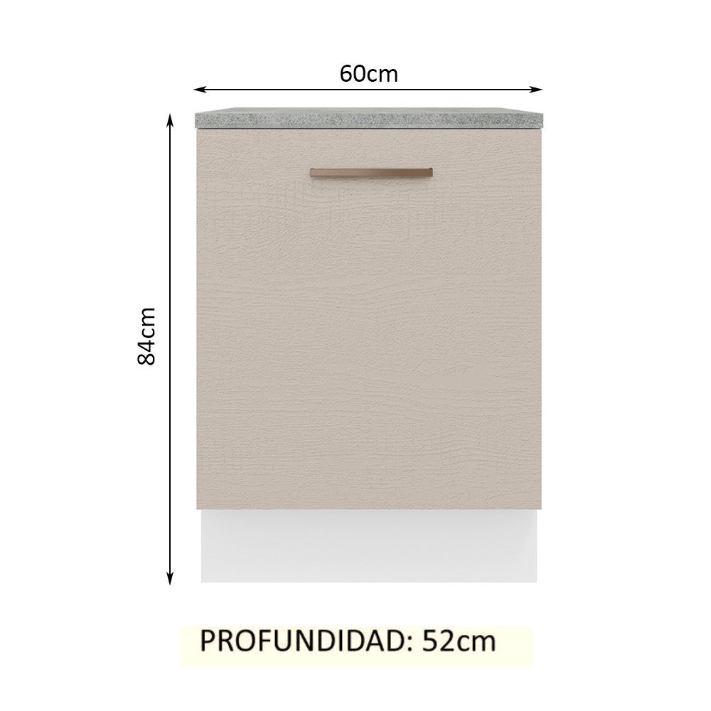 Mueble de Cocina 60 cm 1 Puerta Blanco/Crema Agata Madesa