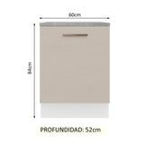 Mueble de Cocina 60 cm 1 Puerta Blanco/Crema Agata Madesa