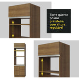 Mueble de Cocina para Horno Madesa Glamy 70 cm 3 Puertas Marrón