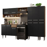 Cocina Integral 261cm Marrón/Negro Emilly 02