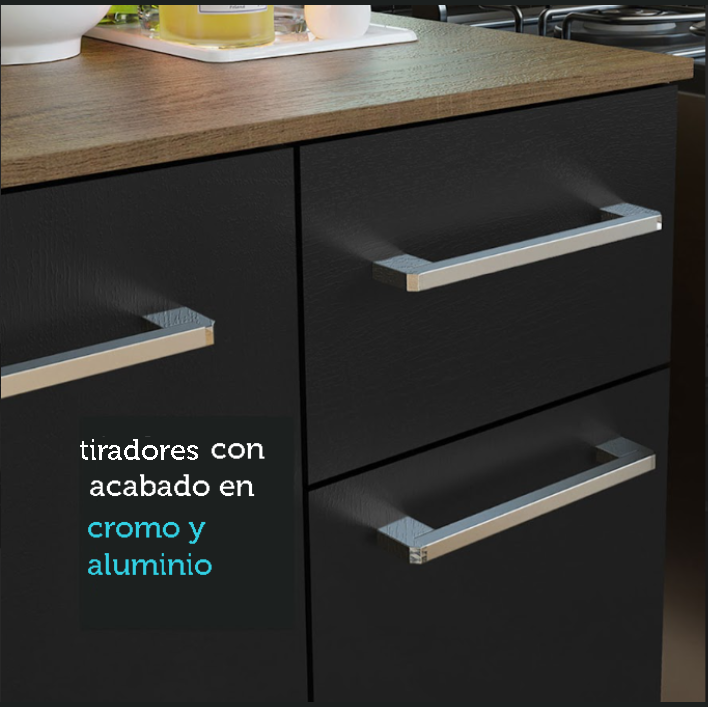 Mueble de Cocina Compacto 120cm Marron/Negro Life Madesa