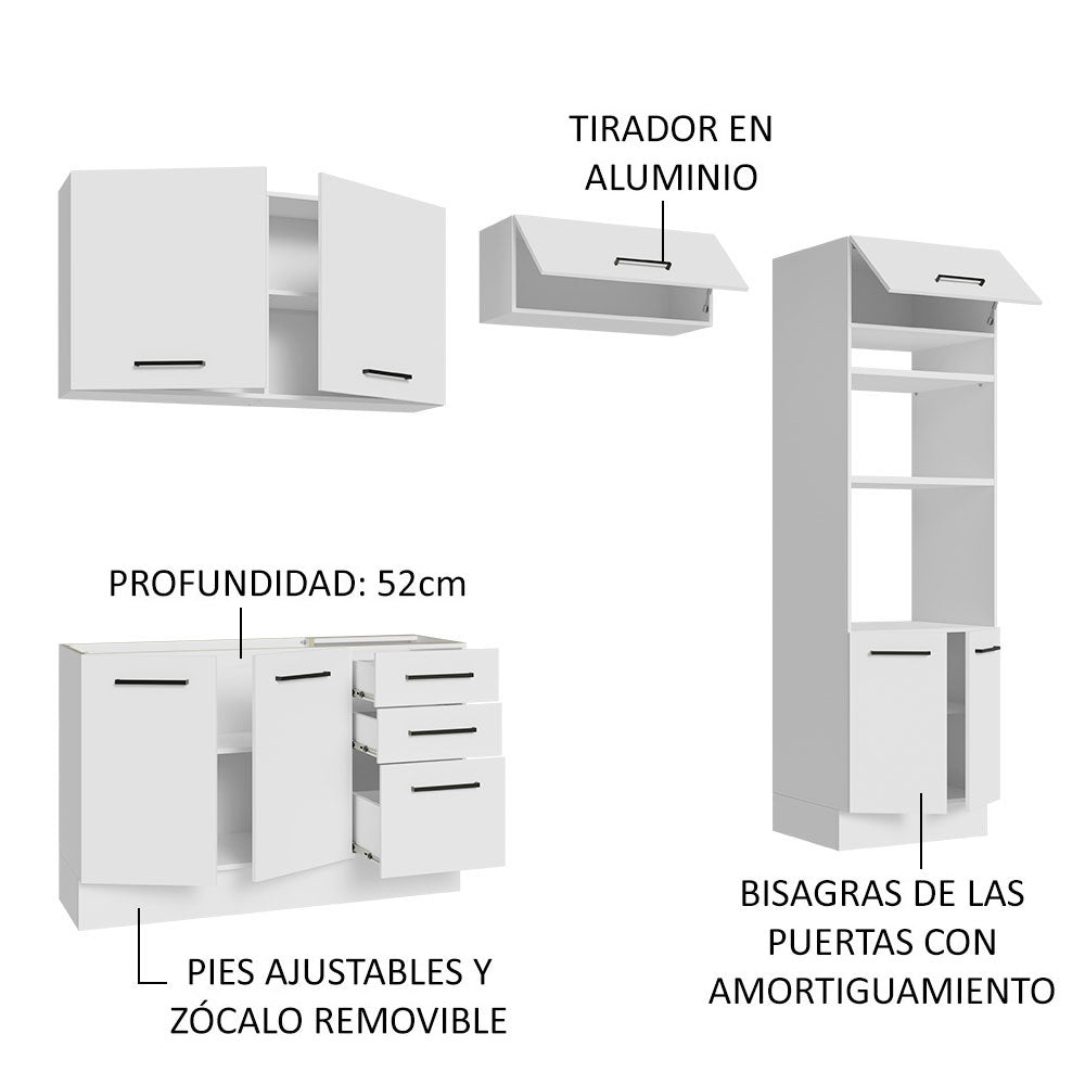 Cocina Integral 270cm Blanco Agata 08