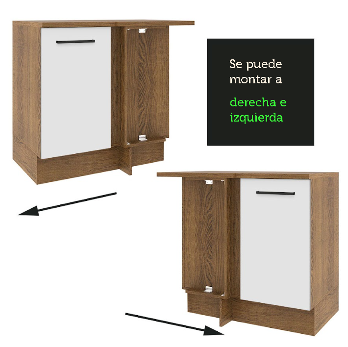Mueble de Cocina Glamy - Mostrador de Esquina 1 Puerta