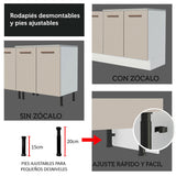 Mueble de Cocina 80 cm 2 Cajones Blanco/Crema Agata Madesa