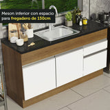Mueble de Cocina Glamy 150 cm - Mostrador para Lavadero