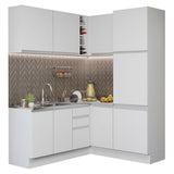 Cocina Integral Esquinera 329cm Blanco Glamy Madesa 01