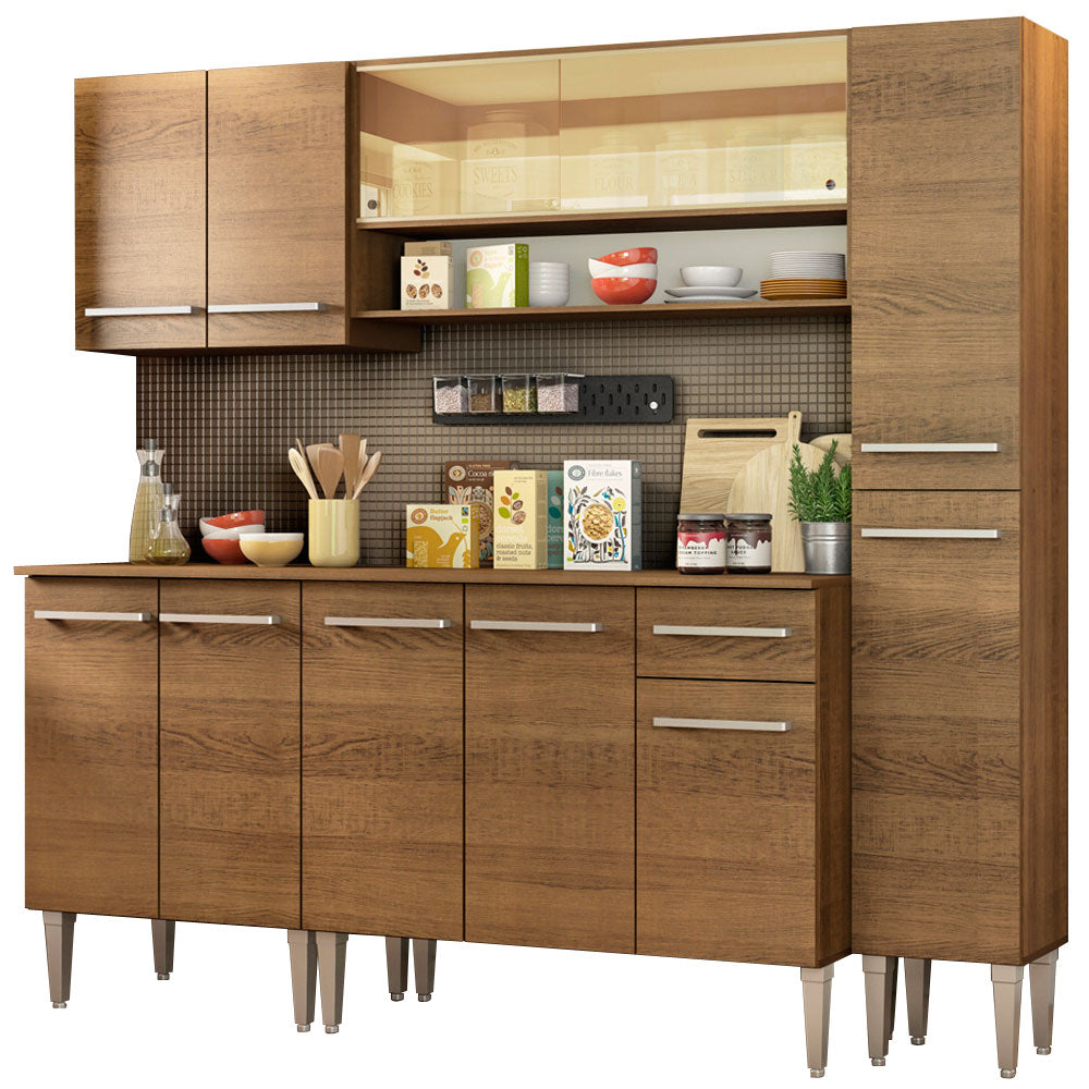 Cocina Integral 201cm Marrón Emilly Sky Madesa 04