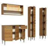 Cocina Compacta 169cm Marrón Emilly Winter Madesa 08