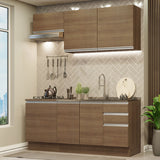 Cocina Integral con Lavadero 180cm Glamy 13 Marrón