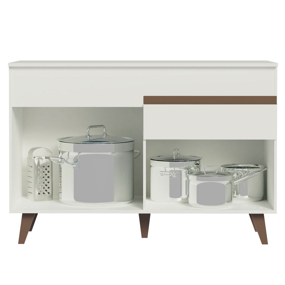 Mueble para Lavadero 120 cm 2 Puertas 1 Cajón Blanco Reims