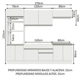 Cocina Integral 270cm Blanco Glamy Madesa 13