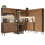Cocina Integral Esquinera 417cm Marrón Emilly Madesa 02