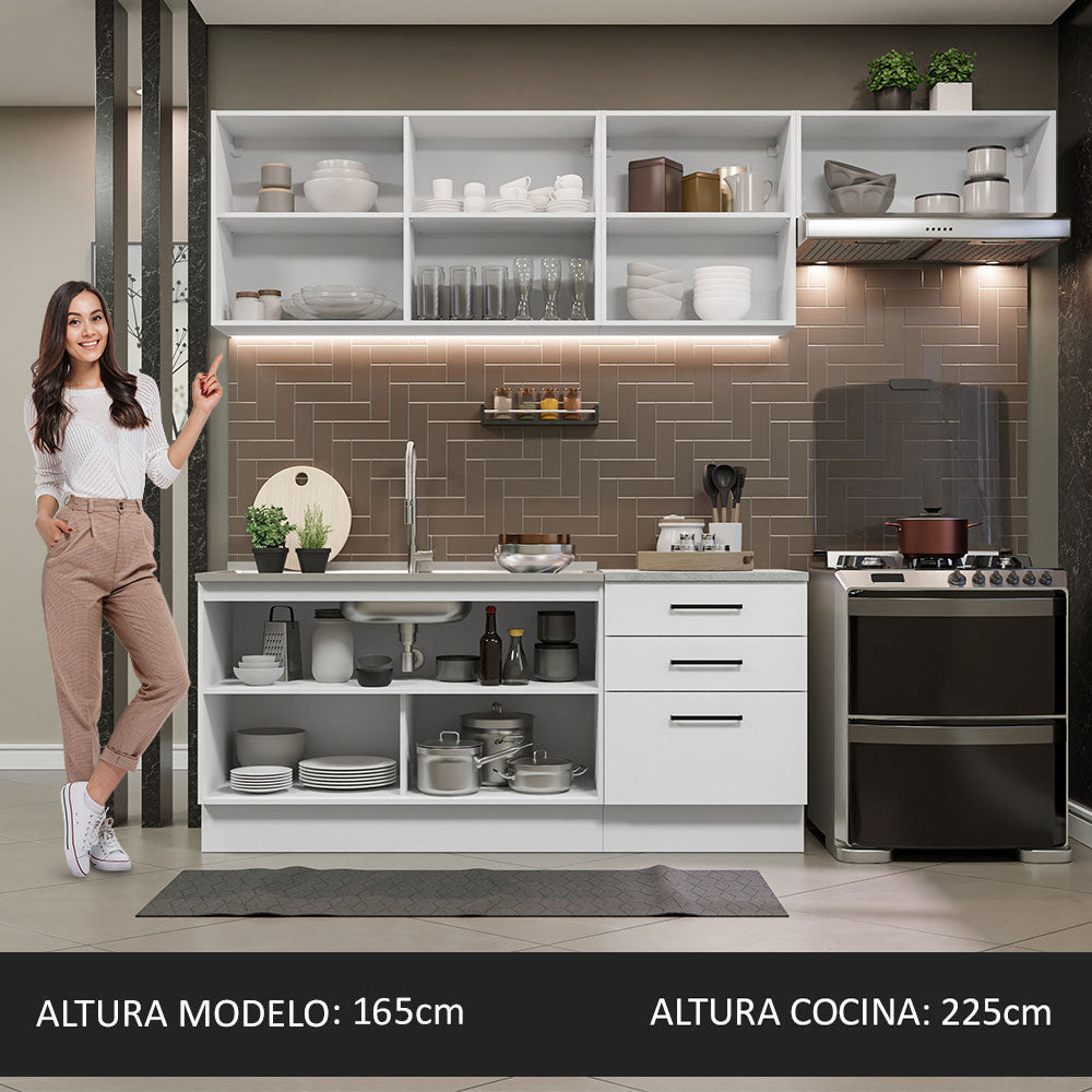 Cocina Integral 260cm Blanco Agata 02