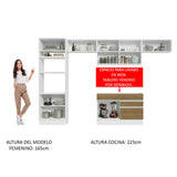 Cocina Integral 350cm Blanco/Marrón Glamy Madesa 01