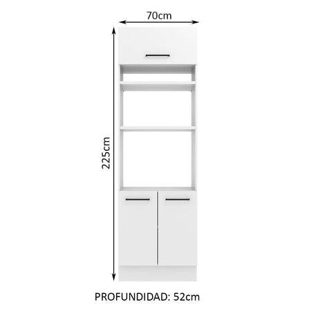 Mueble de Cocina para Horno 70 cm 3 Puertas Blanco Agata Madesa