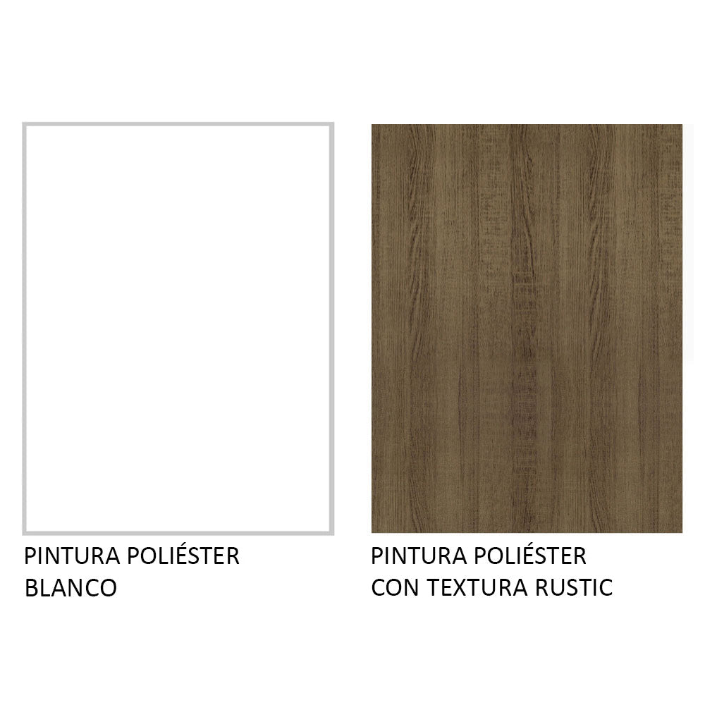 Cocina Integral Esquinera 329cm Blanco/Marrón Glamy Madesa 01