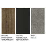 Juego de Comedor Mesa con Encimera de Vidrio 6 Sillas Marrón/Negro/Silver Geórgia