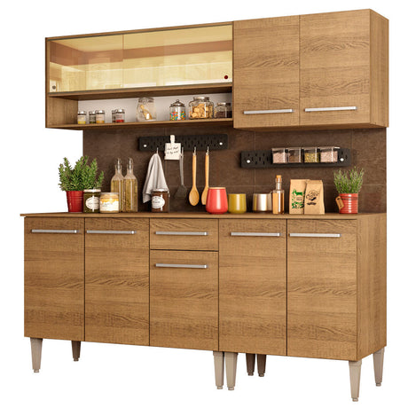 Cocina Compacta 169cm Marrón Emilly Dance Madesa 07