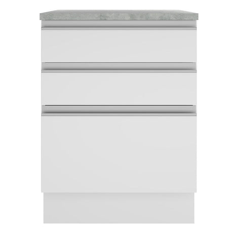 Mueble de Cocina Madesa Glamy 60 cm 3 Cajones Blanco