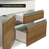 Mueble de Cocina 2 Puertas 3 Cajones 150cm Glamy Madesa - Blanco/Marrón