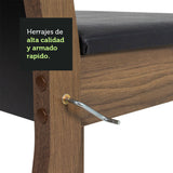 Juego de Comedor Mesa con Tablero de Madera 4 Sillas Negro/Marrón Elisa Madesa