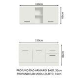 Cocina Compacta 150cm Blanco Agata Madesa 02