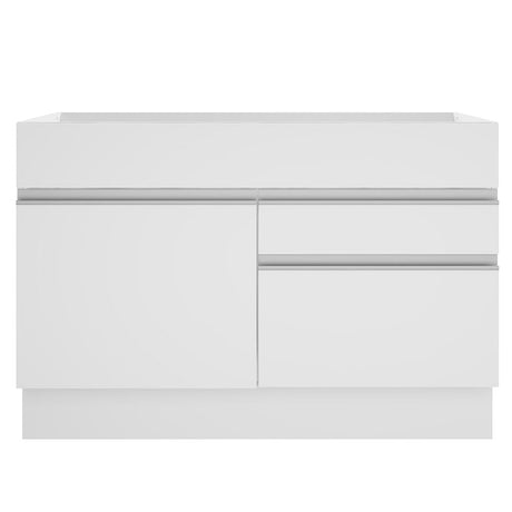 Mueble de Cocina para Fregadero Madesa Glamy 120 cm 1 Puerta y 2 Cajones (Sin Tablero ni Fregadero) Blanco