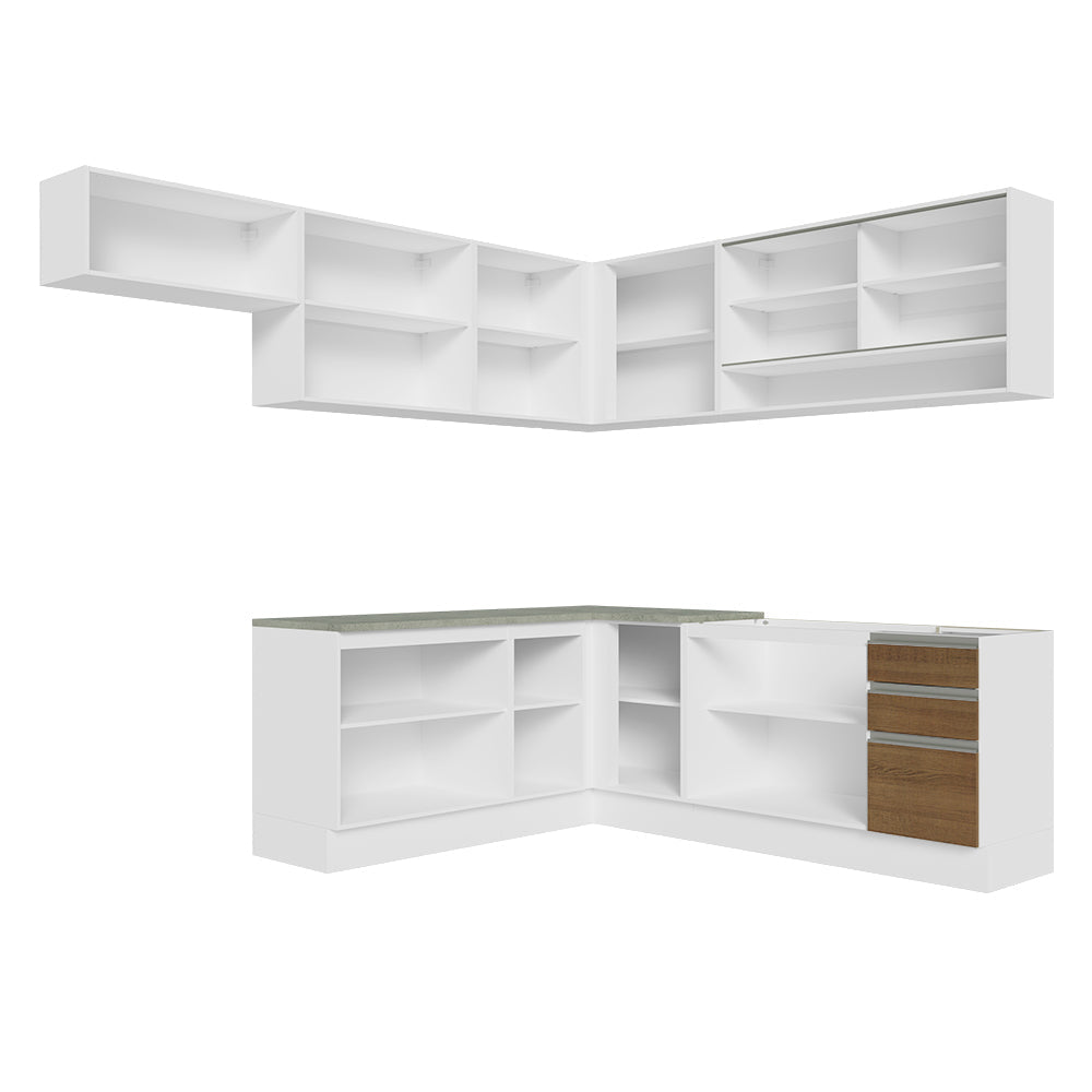 Mueble de Cocina Integral de Esquina Glamy 469 cm 01