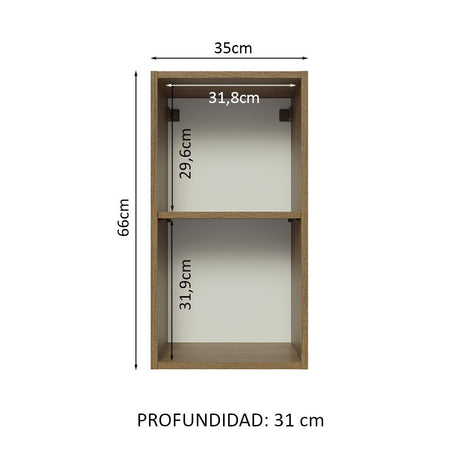 Alacena Madesa Glamy 35 cm 1 Puerta Marrón/Blanco