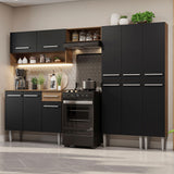 Cocina Integral 261cm Marrón/Negro Emilly 02