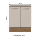 Gabinete Bajo 70 cm 2 Puertas Marrón/Crema Agata
