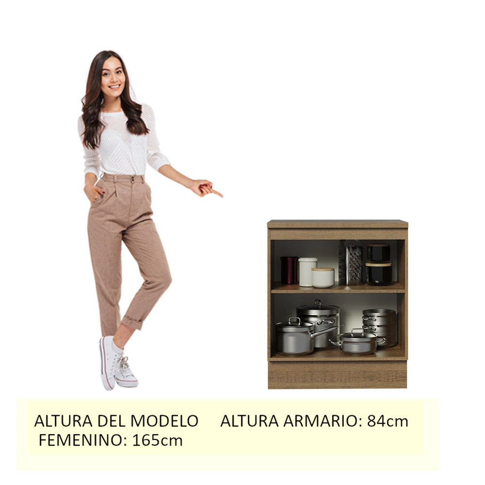 Gabinete Bajo 70 cm 2 Puertas Marrón/Crema Agata