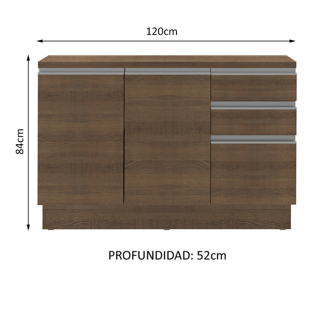 Mueble de Cocina Glamy 120 cm - Mostrador para Lavadero con Encimera