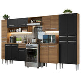 Cocina Integral 325cm Marrón/Negro Emilly 02