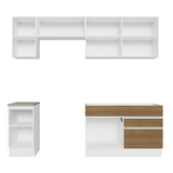 Cocina Integral 240cm Blanco/Marrón Glamy Madesa 07